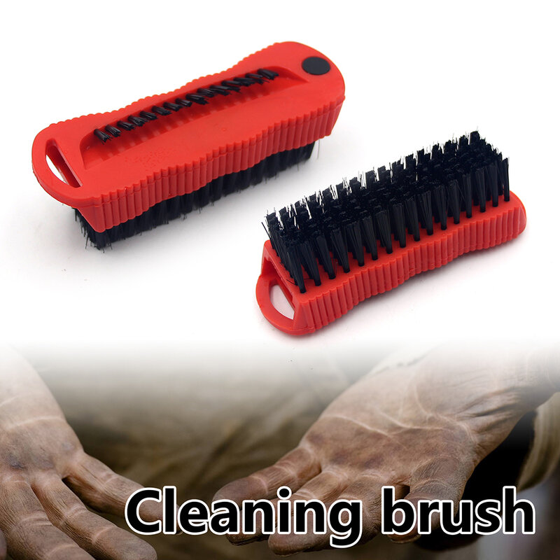 2 in 1 Multifunctional Cleaning Brush Nail Brush Hand Brush Gap Brush Kitchen Bathroom Countertop Floor Cleaning Tool Red Color