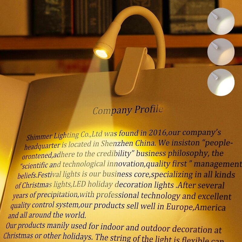 Mini Luz de libro plegable, luz de protección ocular recargable, batería de 360 °, lámpara de viaje con Clip