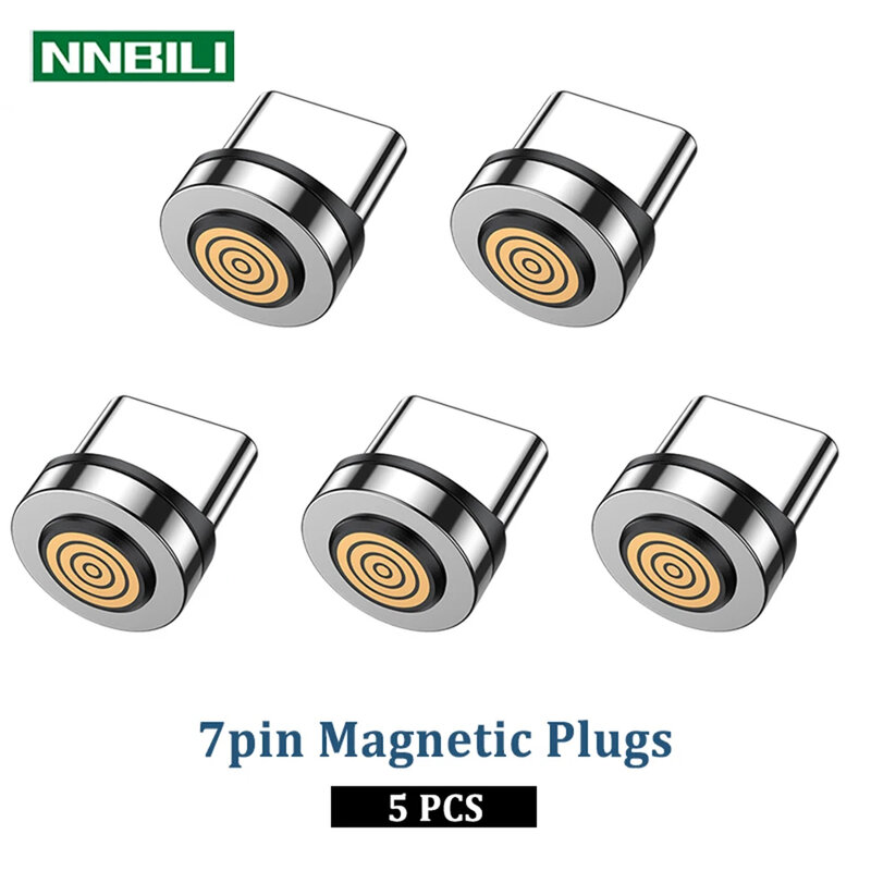 Cable magnético NNBILI de 7 pines, pieza de repuesto de imán Micro USB tipo C, adaptador de imán de carga rápida, puntas para iPhone