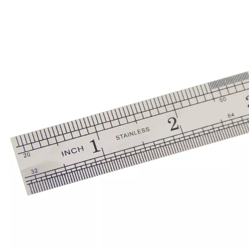 Pie de costura de 15cm, herramienta de regla recta de Metal de acero inoxidable, herramienta de medición de doble cara de precisión