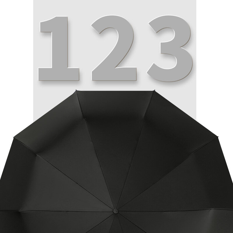Paraguas automático plegable con pegamento negro, paraguas de negocios, paraguas soleado, regalo