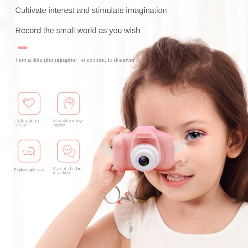 Kamera SLR mainan anak Mini, tampilan warna 2 inci, fotografi luar ruangan, hadiah mainan anak kamera HD Video