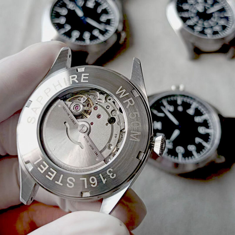 ساعة الطيار الاوتوماتيكية للطيار ساعة اليد الميكانيكية للرجال ميوتا 8215 الميدانية ساعات NH35 Pt5000 2824 اليد