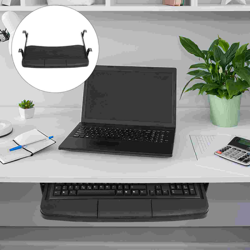 Szuflada na klawiaturę stojak na tace przedłużacz myszy do przechowywania na biurku wysuwany Organizer na platformę komputer biurowy klawiatury