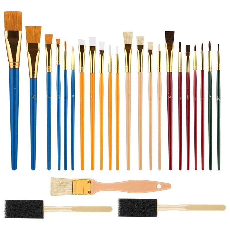 Paint Brush Set Professional Paint Brush Kit Artist Brushes Sponge Foam Paint Brushes For Adults Kids Artist Painting