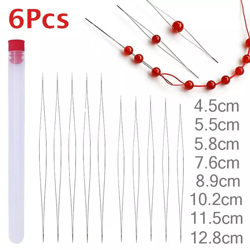 5/6PCS Beading Needles Big Eye Seed Beads Needles DIY Necklace Bracelet Tools Stainless Steel Pearls Threading Pins for Jewelry