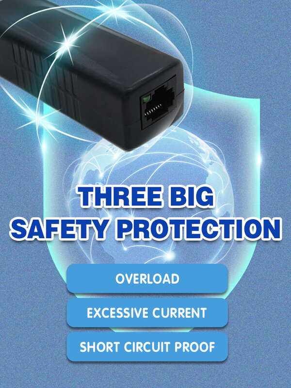 POE Splitter Gigabit untuk port saklar kamera IP CCTV 48V ke 12V 2.5A 30W 15W Gibabit 1000mbps RJ45 ke DC Supply Power Splitter