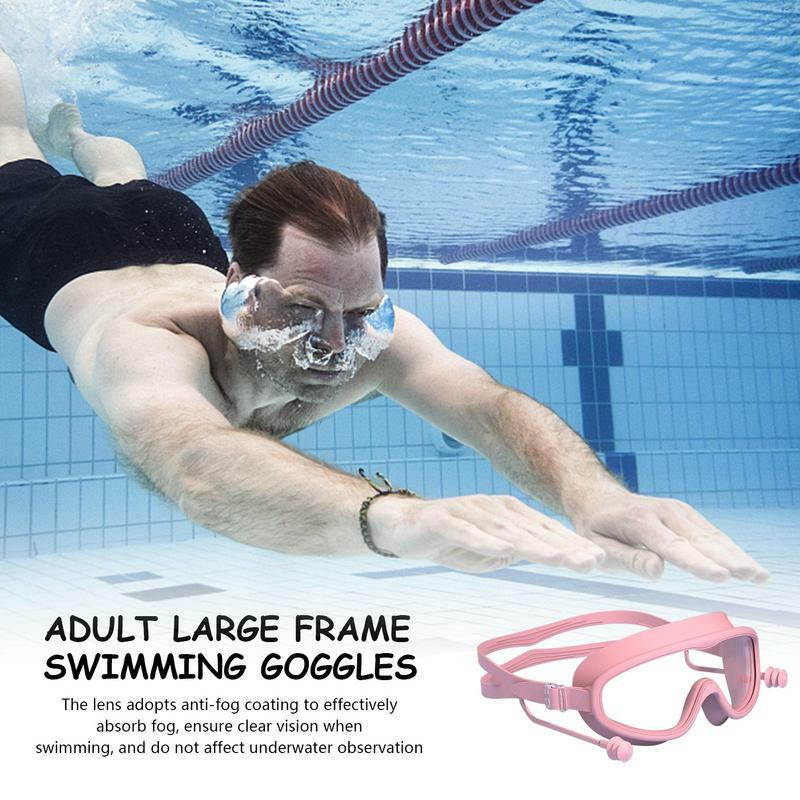 Zwembril Voor Mannen Professionele Zwembril Wide View Anti-Fog Volwassen Zwembril Siliconen Bril Voor Mannen Vrouwen Jeugd