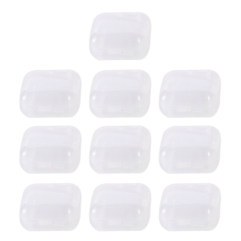 10 pz/set contenitori di stoccaggio di perline di plastica Mini scatola quadrata trasparente vuota