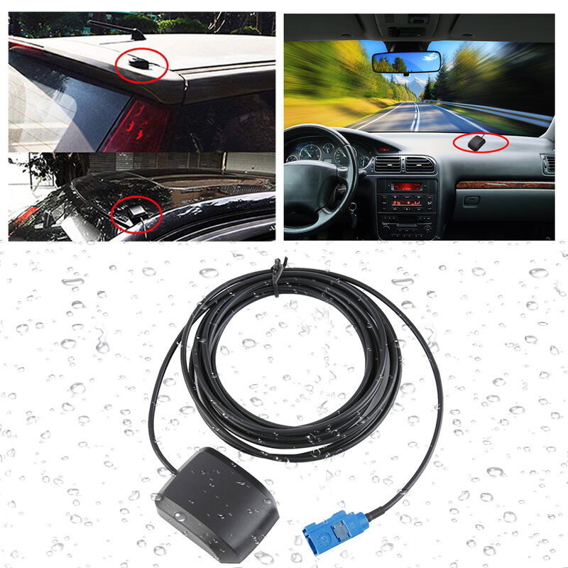 אנטנת GPS פעילה עמידה למים לרכב אנטנת ניווט GPS עם מחבר זכר SMA FAKRA-C לניווט ברכב מצלמת ניווט