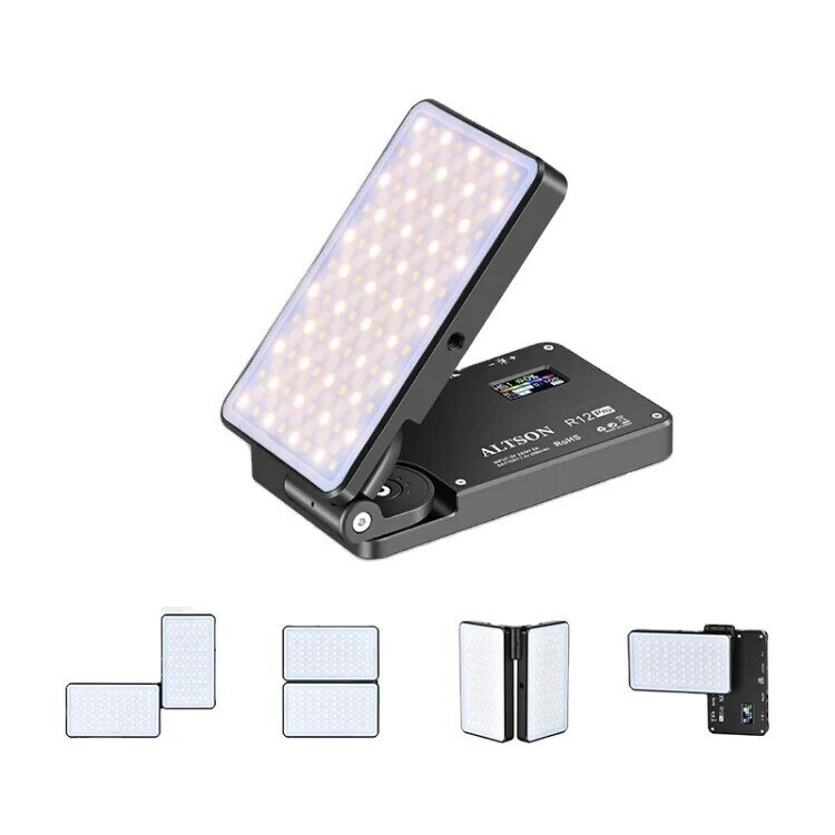 ALTSON R12 Pro lampu fotografi Mini portabel, 316 LEDs 20W 2600-12000K RGB dapat dilipat