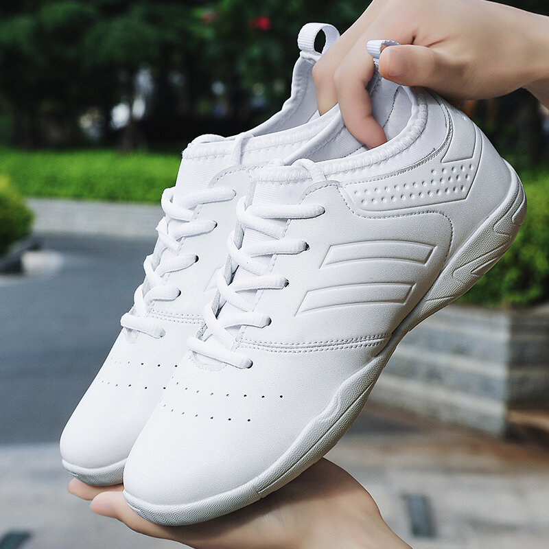 Women Dance Shoes Lightweight Flat Athletic Shoes Competitive Aerobic Gymnastics Shoes Fitness Sports Shoes White Dance Sneakers