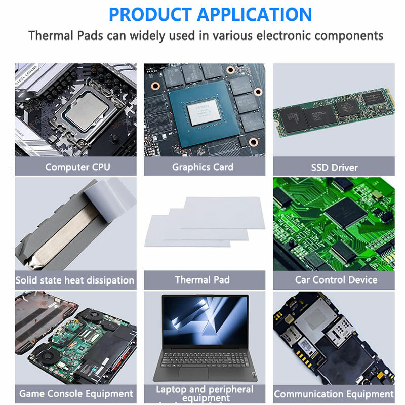 UPSIREN-almohadilla térmica OEM de silicona para yeso, almohadilla térmica para CPU, GPU, refrigeración por agua, 0,75mm, 1,25mm, disipador térmico de alta calidad