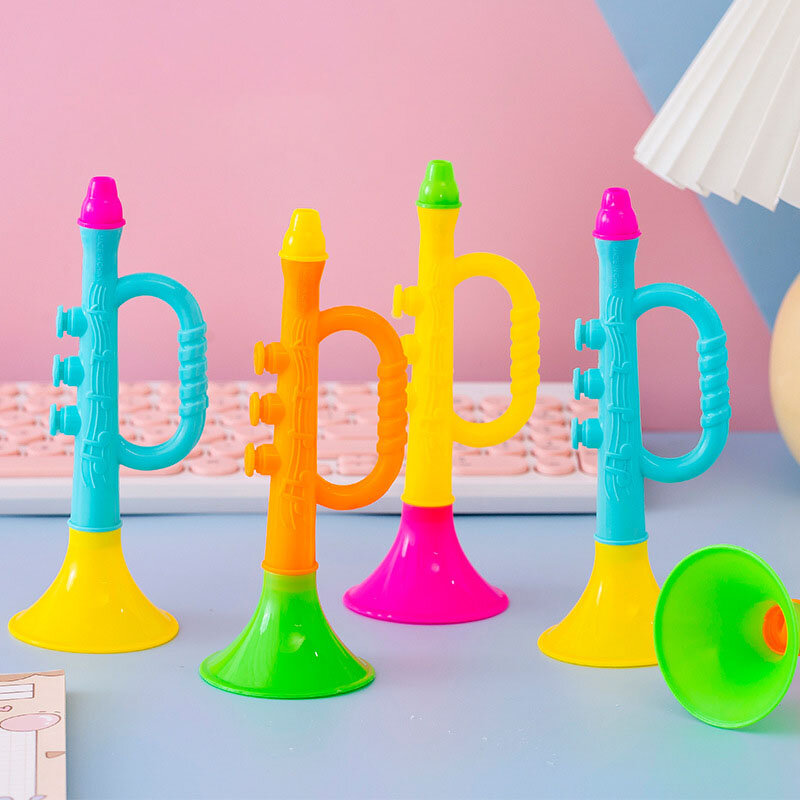 赤ちゃんの音楽玩具,幼児教育用,カラフルな楽器,ランダムな色のトランペット,1個