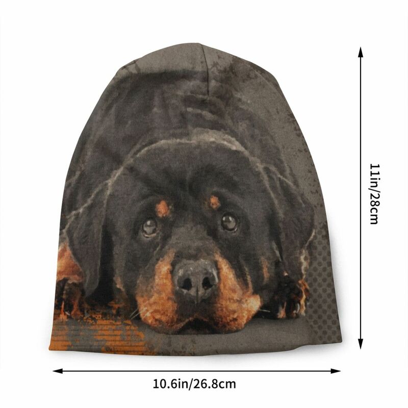 Cute Rottweiler Dog Skullies Beanies Caps Cool Winter Warm Men Women Knitting Hats Adult Unisex Metzgerhund Bonnet Hats