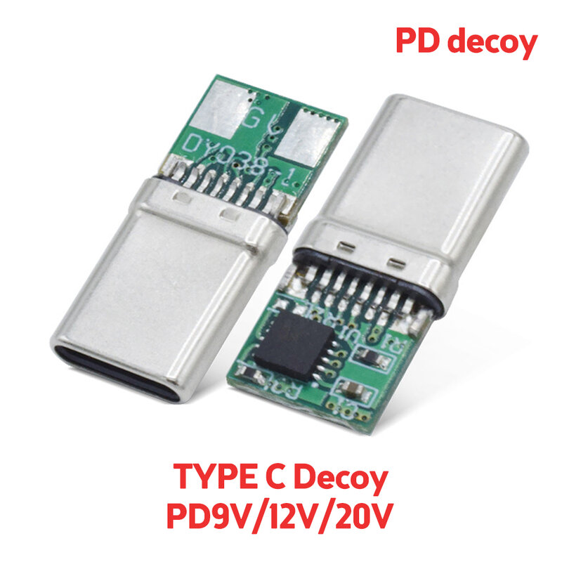 Fast Charge PD/QC Decoy Board 9V 12V 15V 20V PD Decoy module PD 2 3.0 DC Trigger Cable USB Type-C maschio Plug QC4 Charge Connector
