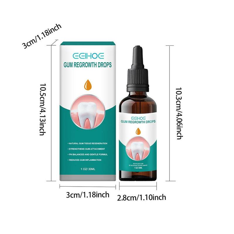 Produtos Liquid Gum Care para Higiene Oral, Goma Reparadora, Recrescimento, Gotas Naturais, Restauração de Goma, 30ml