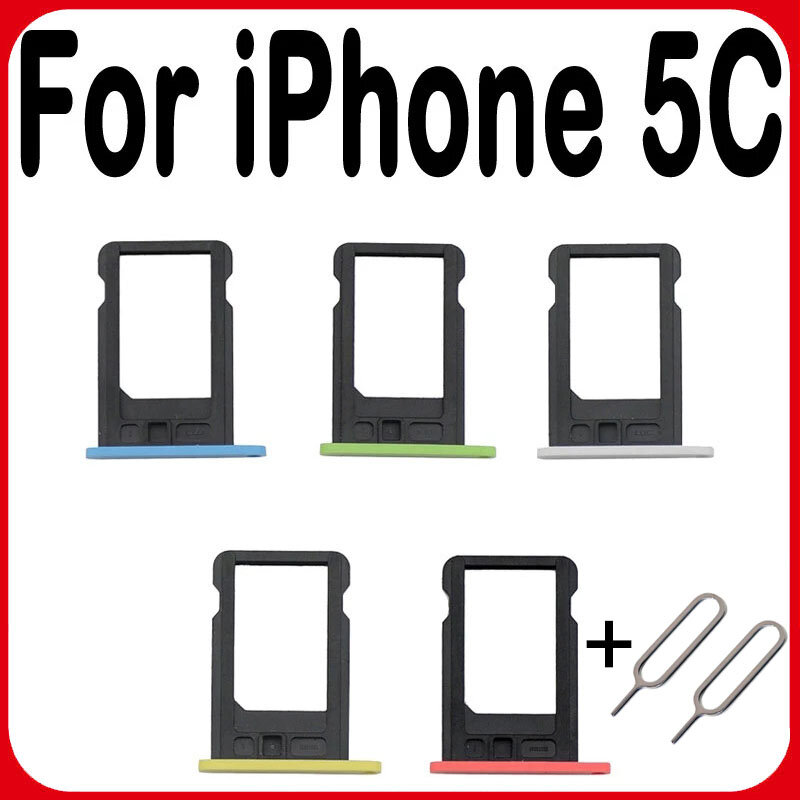 Soporte de bandeja de tarjeta Sim, ranura de bandeja para iphone 5 5C 5S 5G SE 5SE, pieza de repuesto, adaptador de soporte de tarjeta SIM, enchufe blanco y negro