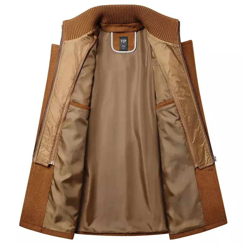 남성용 캐시미어 재킷, 울 혼방 트렌치 코트, 비즈니스 캐주얼 남성 코트, 고품질, 겨울 신상