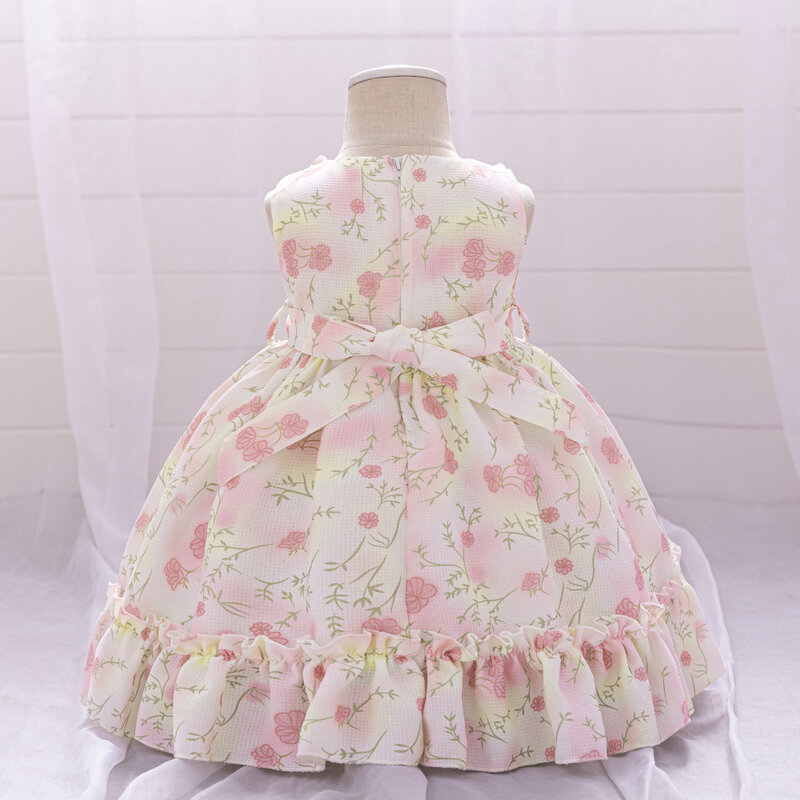 花柄のサマードレス,女の赤ちゃんのための衣装,幼児のための誕生日の服