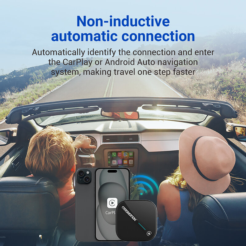 Adaptor mobil berkabel ke nirkabel Android Auto CarPlay 5.0 Aksesori Mobil Apple untuk iPhone ponsel Android kotak Ai Aksesori Mobil