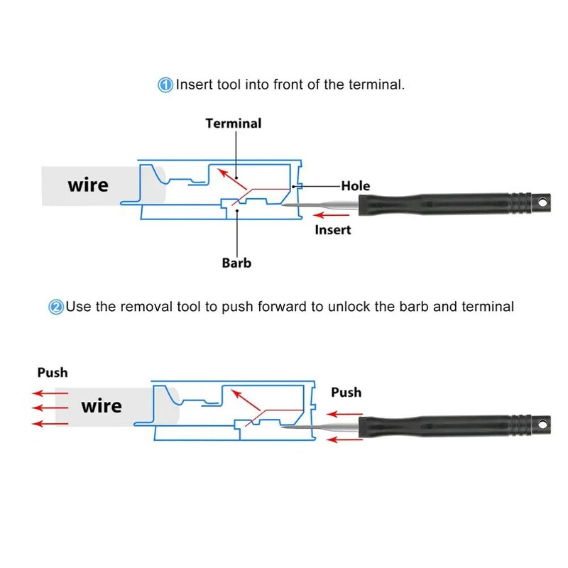 1Set Car Plug Terminal Removal Tool Pin Needle Retractor Pick Puller Repair Electrical Remove Wire Puller Hand Car Repair Tools