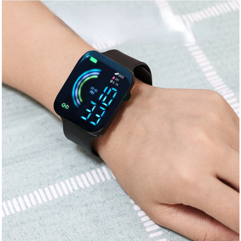 Reloj inteligente deportivo para hombres y mujeres, relojes digitales de Fitness impermeables