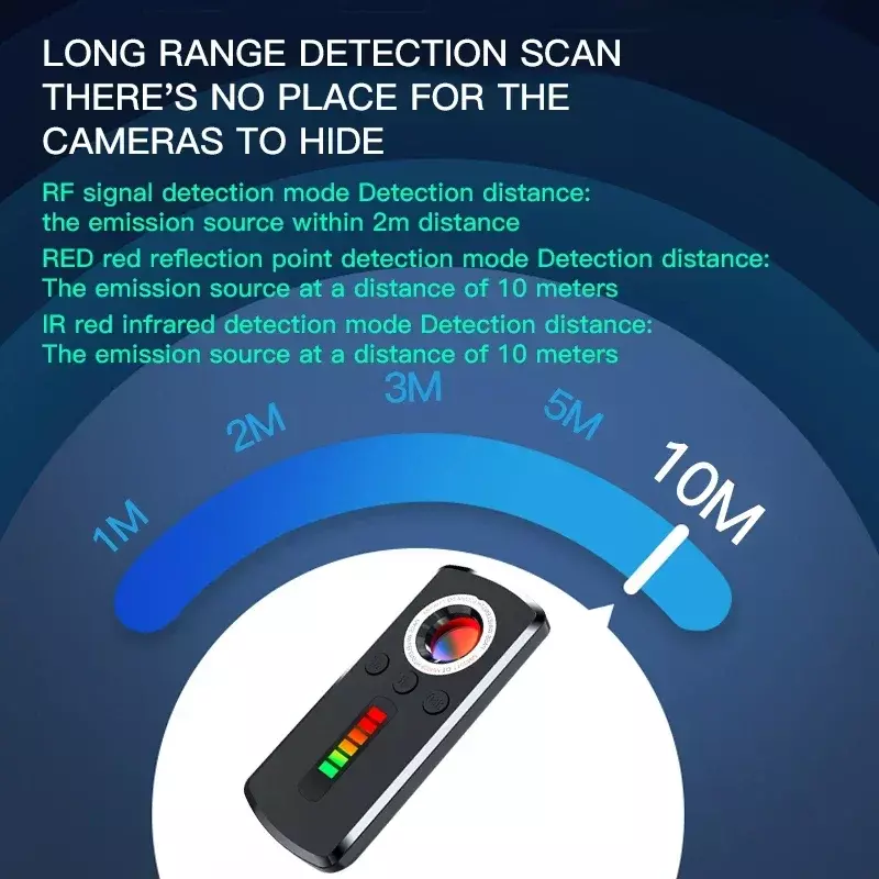 Detector de câmera infravermelha profissional Anti Spy Gadget Dispositivos de proteção de segurança Esutas telefônicas GPS, Hunter Signal
