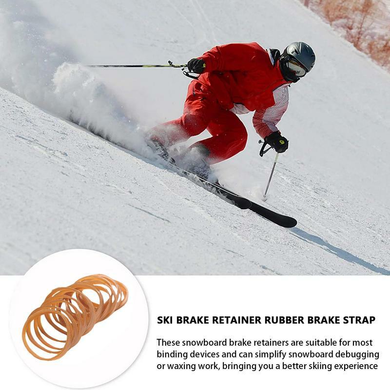 30 шт., обвязочные ограничители тормозов для лыж, толстая резиновая лента, портативные расширенные резиновые кольца, тормозная лента для зимних видов спорта