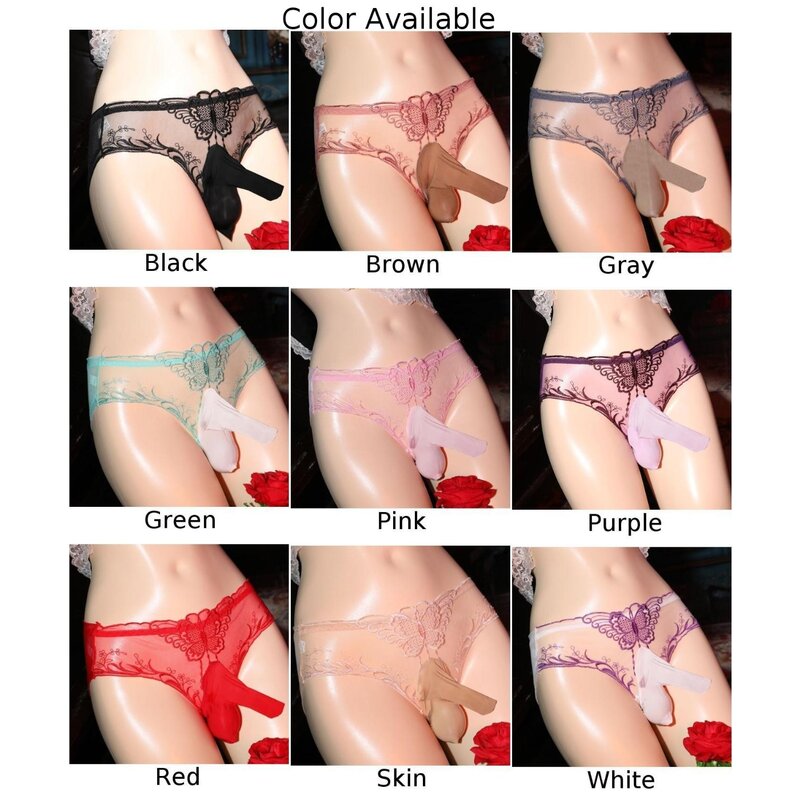 Mens Sissy Pouch Panties Underwear Lace Ice Silk Peni Sheath Briefs Knickers Shorts Mesh Underpants Soft Comfortable Briefs A50