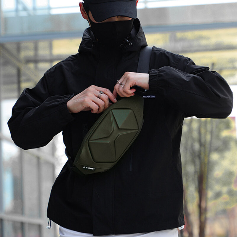 Wasserdichte Brusttasche für Männer Harts chale Anti-Diebstahl Umhängetasche tragbare Umhängetaschen Pendler Hüft tasche Leder Gürtel tasche