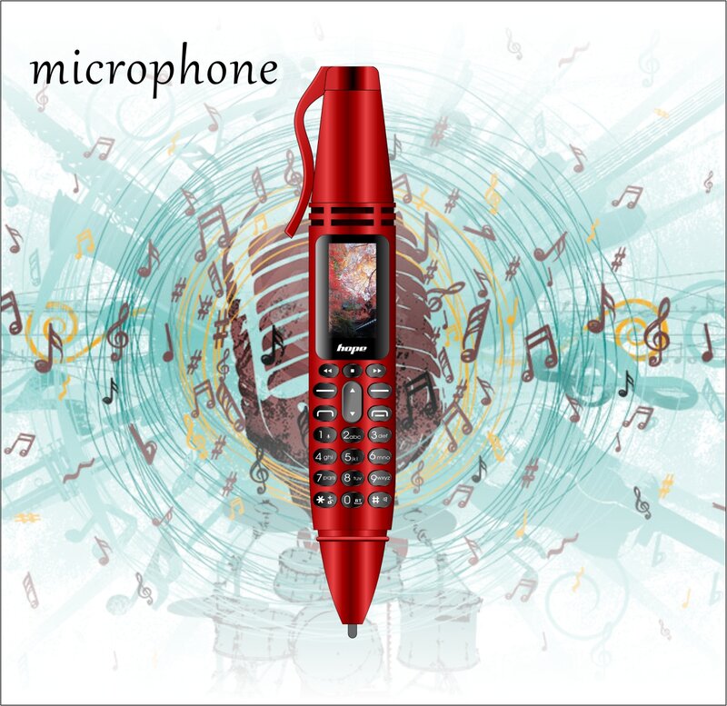 Uniwa ak007 2g mini caneta telefone duplo nano sim celular 0.96 "550mah telefone móvel bluetooth dialer 0.08mp câmera gravador de voz