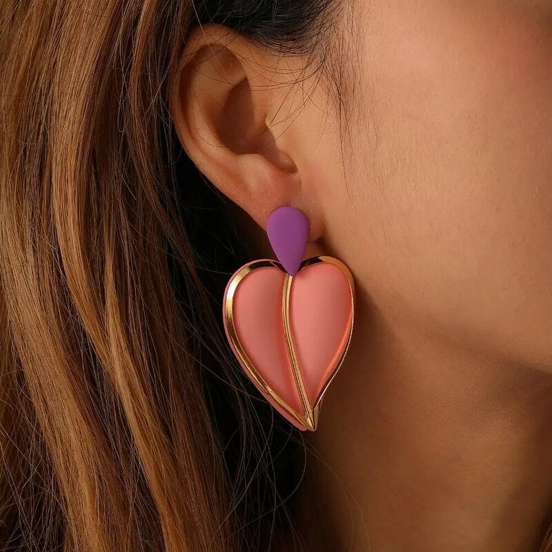 1 ~ 20 pezzi orecchini doppio strato selvaggio Advanced Trend accessori per orecchini viso sottile orecchini cuore moda colore