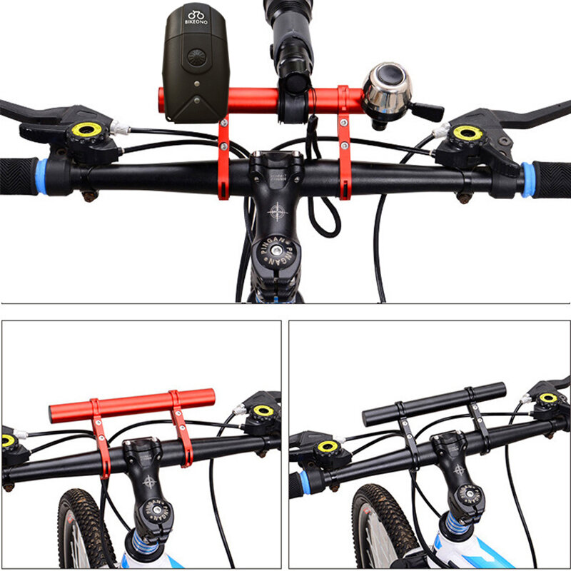 Stang sepeda gunung, 10/20/30cm braket ekstensi dudukan lampu depan MTB, suku cadang rak perpanjangan setang sepeda jalan gunung