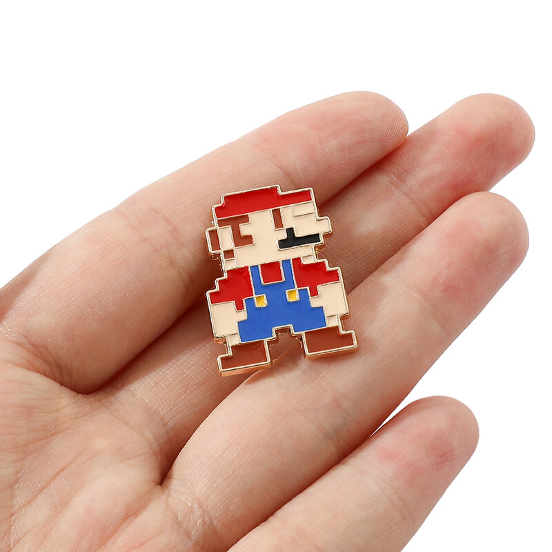 Классические броши в виде игры Супер Марио, эмалированные заколки для лацканов из мультфильма аниме, милые значки для Марио, аксессуары для рюкзака, поклонники, подарок для косплея