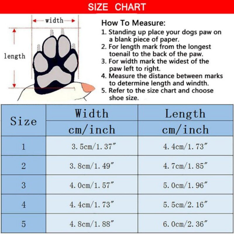 4Pcs/set Pet Dogs Winter Rain Shoes Waterproof Dog Snow Boots Puppy Dog Slip Shoes Chihuahua Yorkie Shoes Footwear Accessories