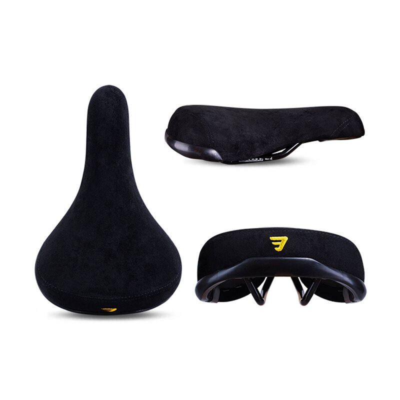 Funsea Bicycle Saddle Wheelie Black With Logos Seat For Bicycles Flannelette Bike Seats Embroidery Logo 8mm Rail
