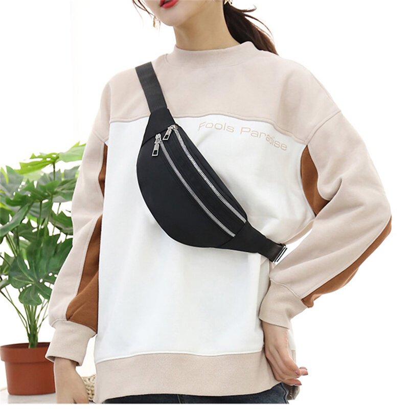 Fashionable Waist Bag Women Oxford Femme High Quality Simple All-Match Bag Ladies Pocket Money Belly Bag For Unisex