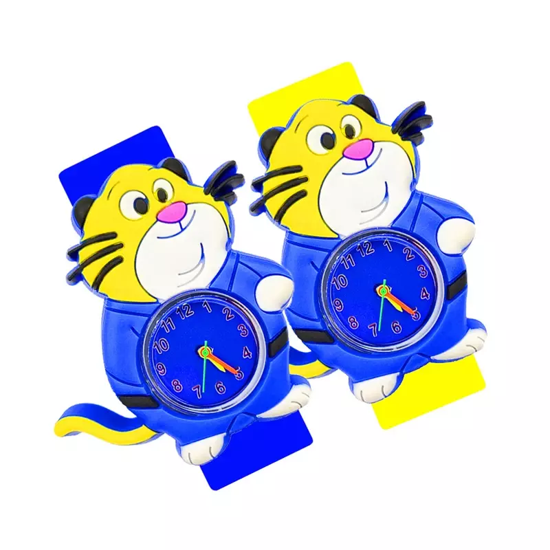 Relógio de bebê de 1 a 12 anos, relógio com desenho animado de leão de tigre, para crianças