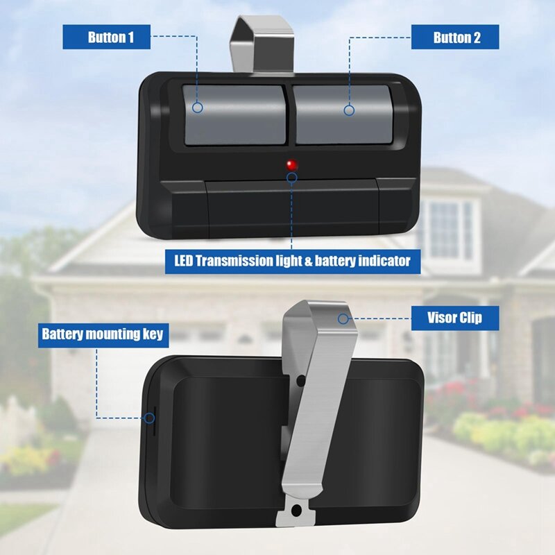 1 Piece 892LT Garage Door Opener Remote, 2-Button Security+ 2.0 Learning Remote Control Plastic Replaces 972Lm 372Lm 62Lm Remote