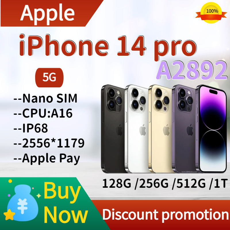 Apple-iPhone 14 pro純正製品,a2892,Apple,a16,nano SIM,ip68,cnバージョン,新品,オリジナルおよび本物