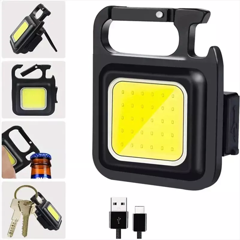 USB recarregável LED Mini lanterna, portátil brilhante Keychain, Pocket Clip, lanterna, trabalhando luz, ao ar livre, caminhadas, pesca, Camping