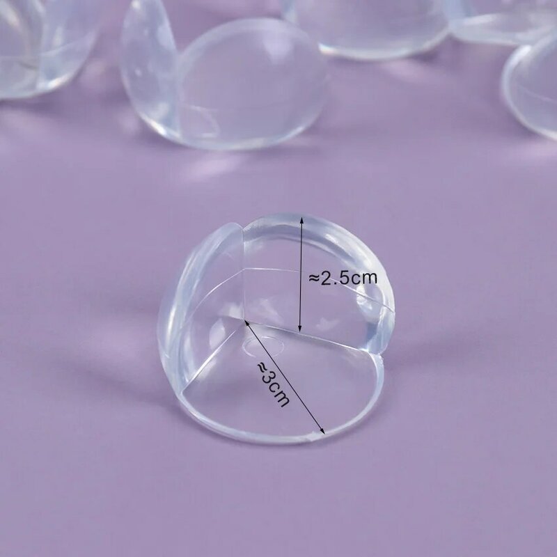 Protector de esquina de mesa de silicona transparente, 10 piezas, protección para bebé, cubierta transparente esférica, anticolisión