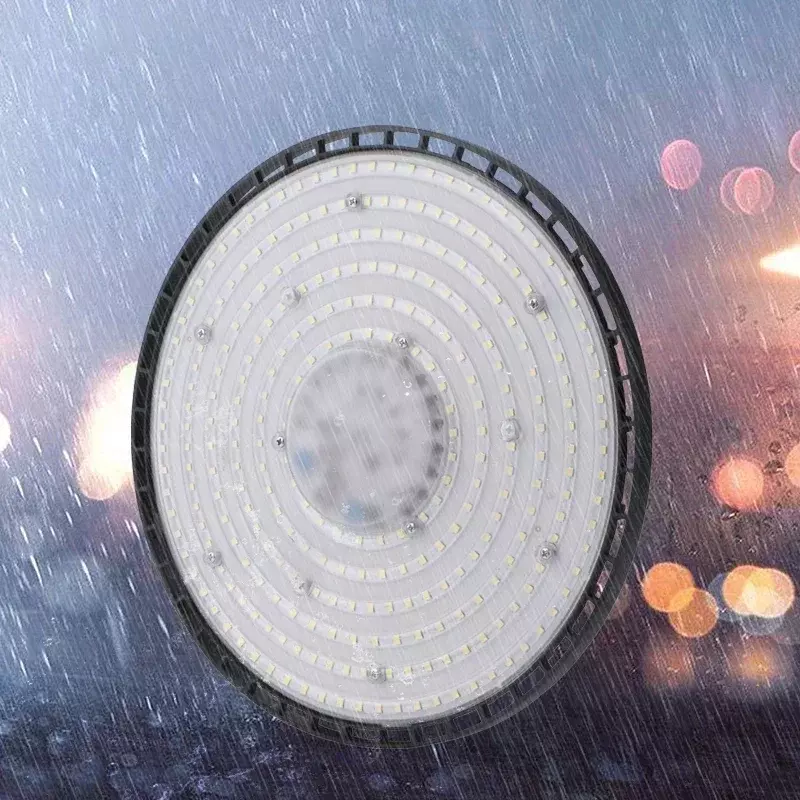 Lampu LED UFO Super terang 100/150/200W, lampu garasi bengkel gudang pasar industri komersial tahan air