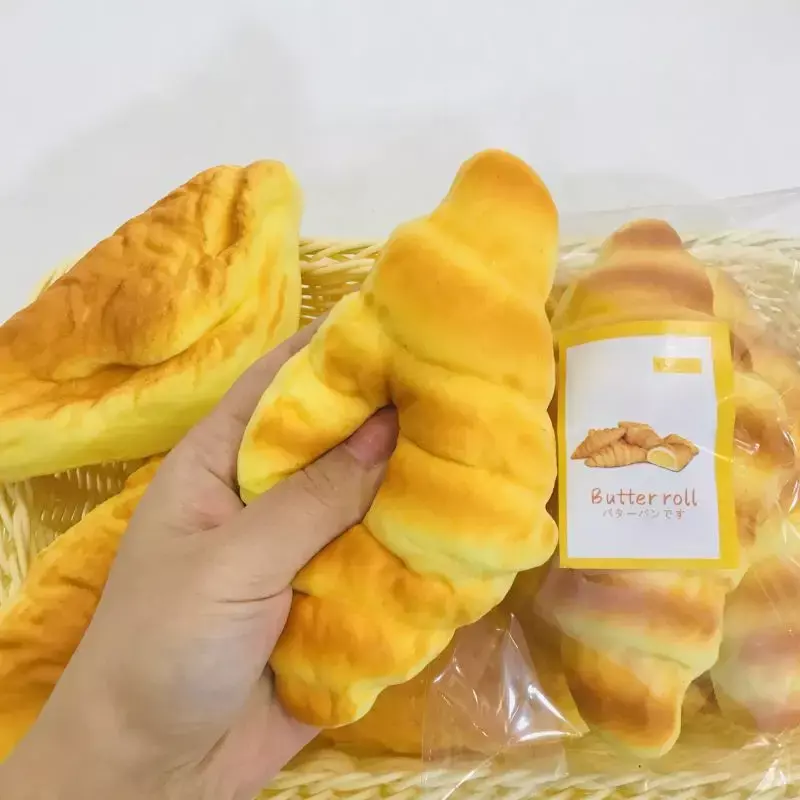 Сжимаемая медленно восстанавливающая форму игрушка с большим маслом в рулоне хлеба