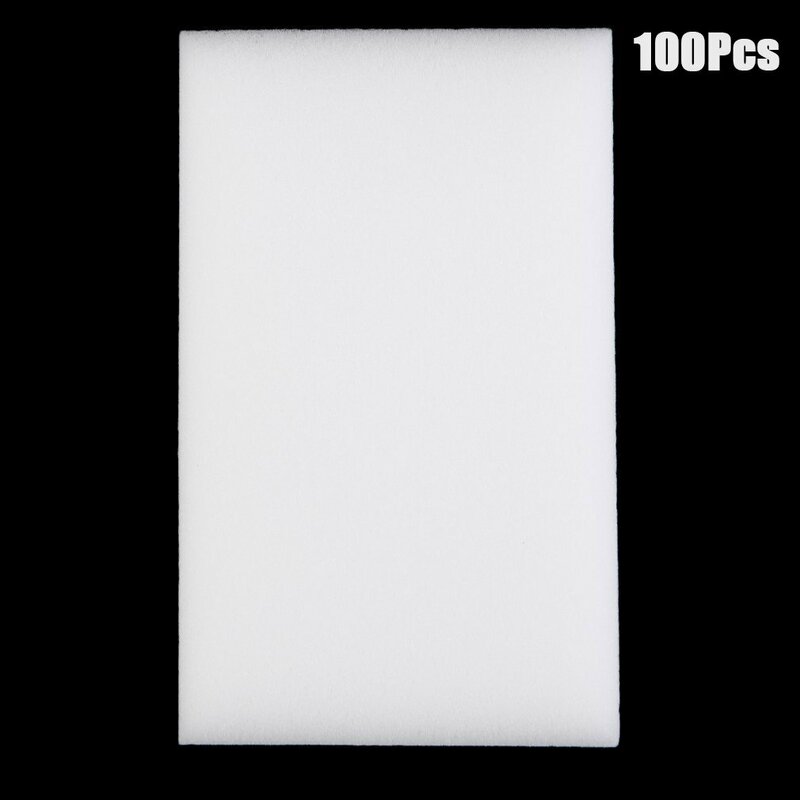 100 unids/lote de esponjas mágicas blancas, borrador limpiador multifuncional, esponja de melamina para limpieza de baño y cocina, 100x60x15mm