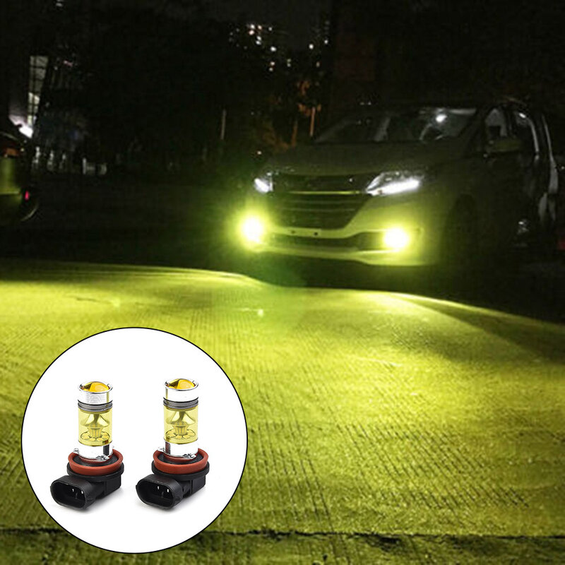 Aksesori lampu kabut DRL, bola lampu kabut tahan lama 100W 1500LM 2 buah Led 4300K