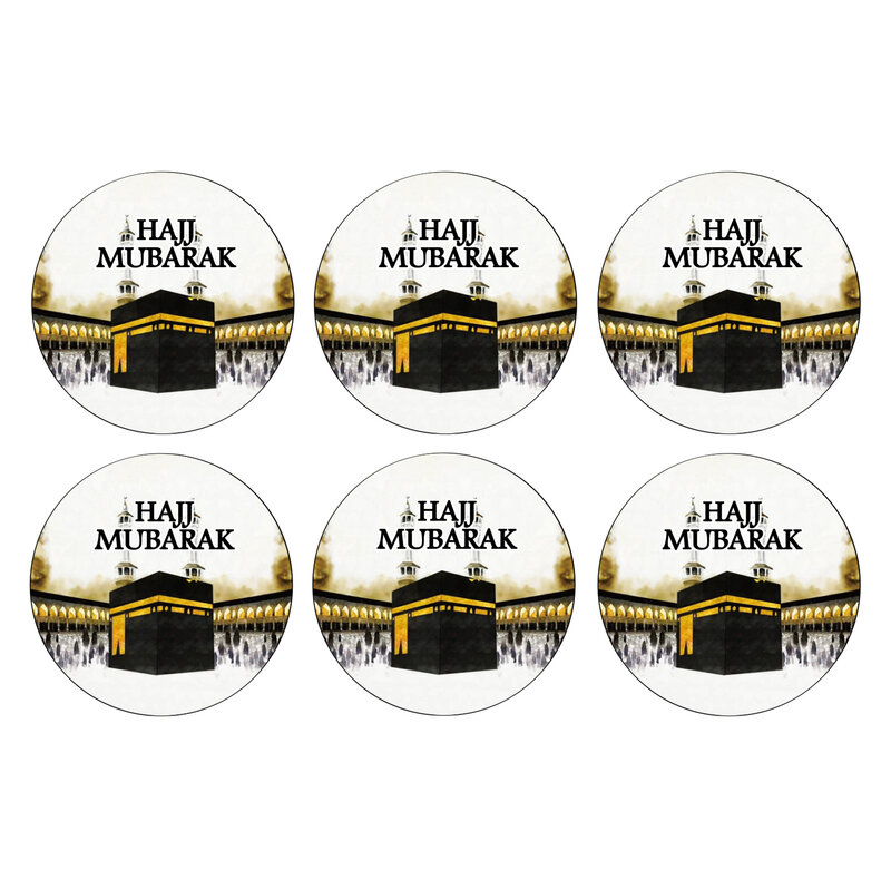 Hajj Mubarak Celebration Decorations Paper Sticker Gift Label Muslim Umrah Eid Mubrak Decoration Supplies