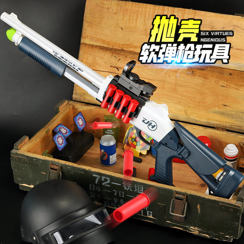 XM1014 mainan senapan peluru lunak, mainan pistol Api pelempar peluru lembut untuk menembak Nerf senapan Airsoft