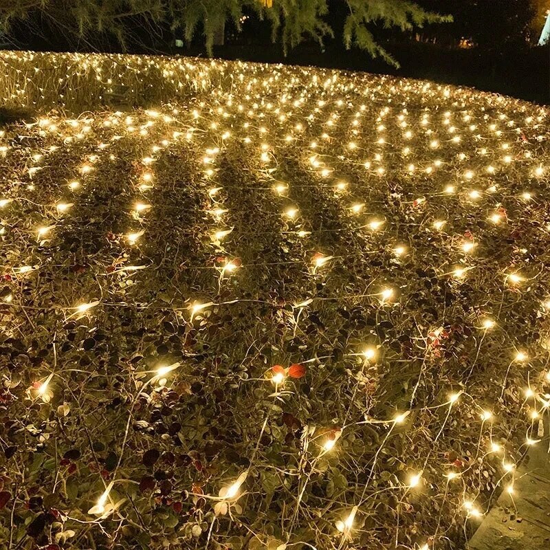 ضوء شبكة خرافية ضوء إكليل نافذة ستارة عيد الميلاد ضوء جنية حفل زفاف ضوء إكليل
